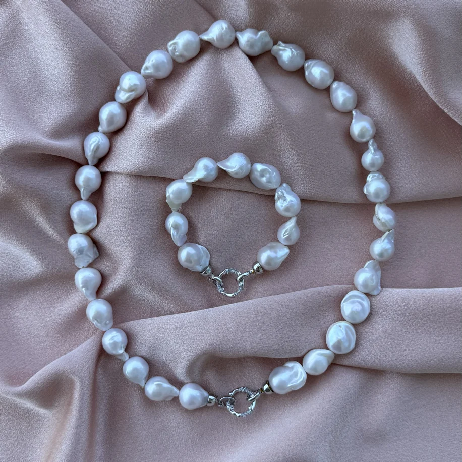 Beyaz Barok İnci Set